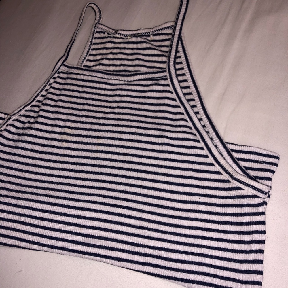 Navy Blue & white striped top